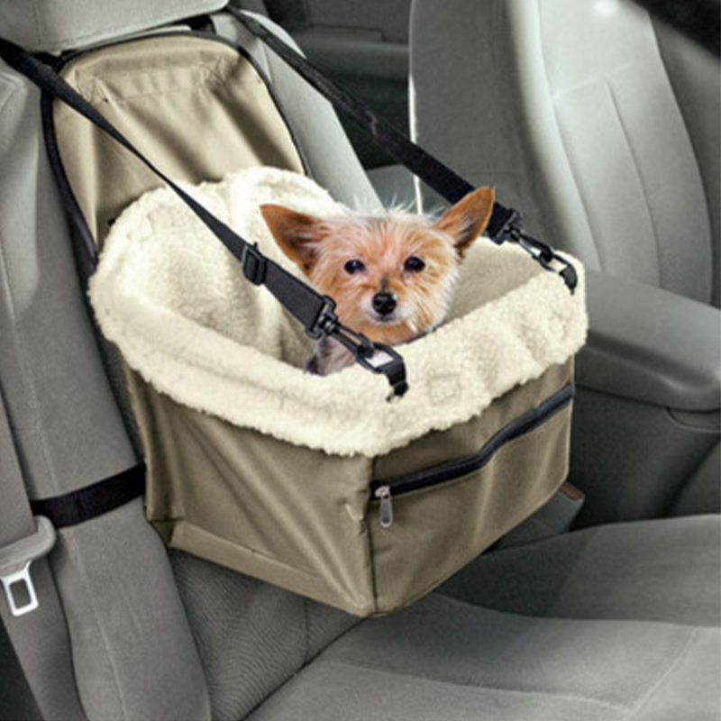 Portable Dog Car Seat Pet Carrier Car Seat For Dogs Cats Transportation Safe Folding Hammock Carrier Basket Dog Cars Accessories: Green / With zipper