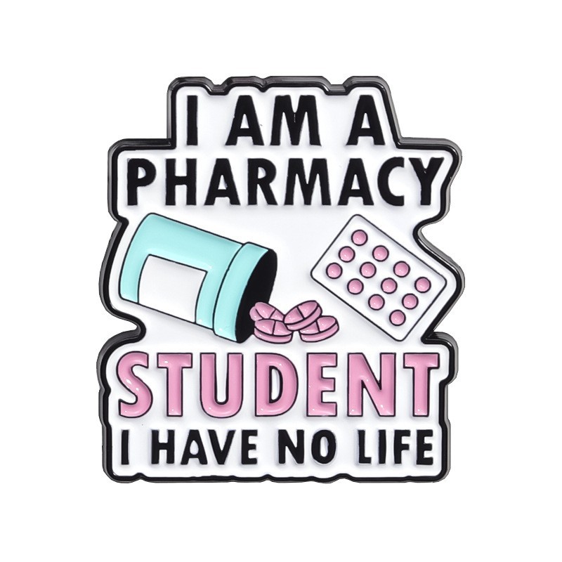 pill-box designing capsule Enamel Pin Funny Brooch Cartoons Badge for Bags Jeans Hoodies Denim Lapel Pin Jewelry Kids Best: Pure Gold Color