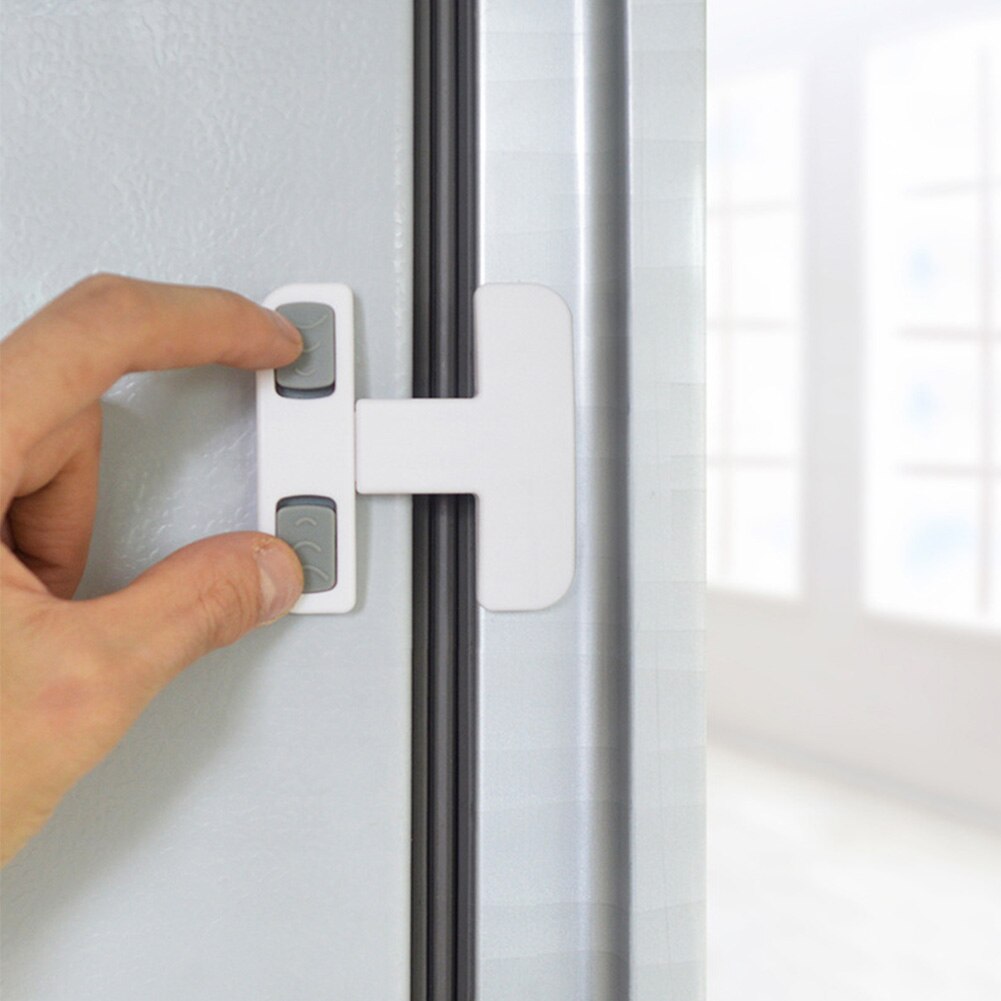 Limitador de ventana y llave de refrigerador para niños, pegamento trasero, cerradura de nevera práctica, protección de seguridad, fácil de instalar, puerta de congelador de armario