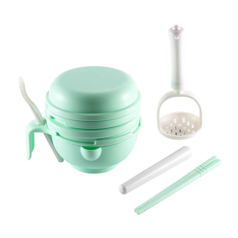 Food Grade PP Baby Complementary Feeding Set Grinding Safety Bowl Toddler Food Factory Smashing Tool: Green