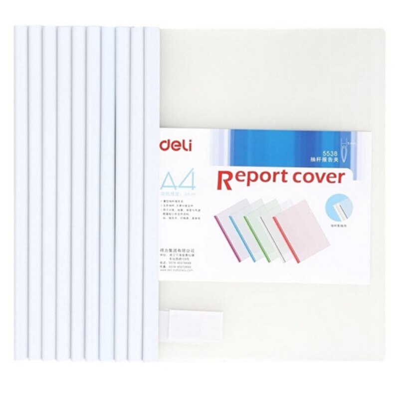 Deli 10pcs/set report cover opaque document clamp Triangle match the transparent sheet colorful light and flexible cover clamps