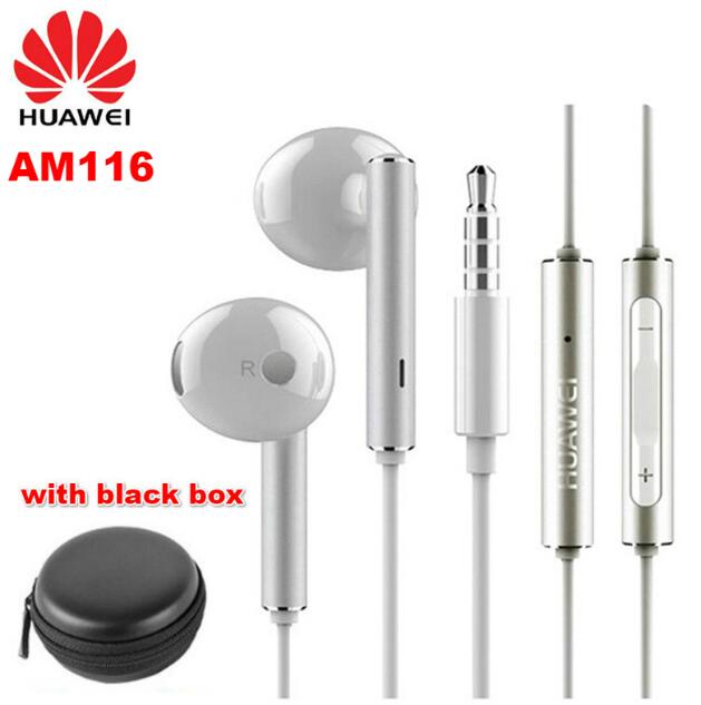 Huawei-auriculares Honor AM115 originales, cascos con conector de 3,5mm, con cable, para Huawei P10, P9, P8, Mate9, Honor 8: am116 black box