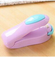 Máquina selladora de utensilios de cocina Mini sellador al calor portátil, bolsa de plástico, paquete de almacenamiento, práctico sellador fácil de sellar para aperitivos: purple