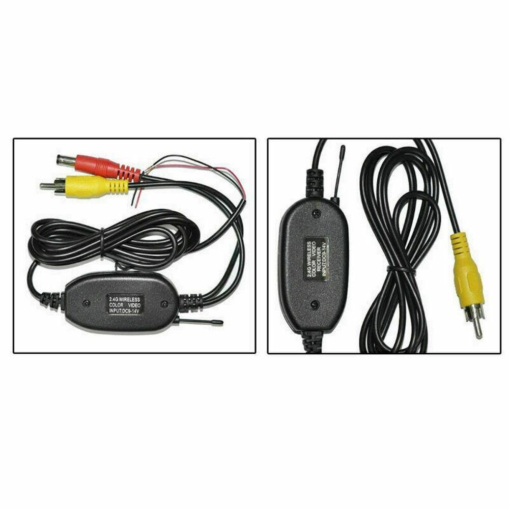 Reverse Parking Backup Cam Monitor 2.4G Wireless RCA Video Transmitter Receiver Adapter Kit Rear View Camera Parking Sensor
