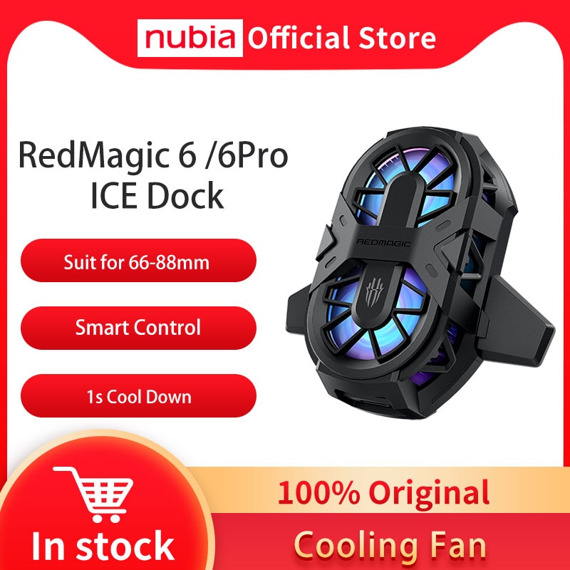 100% Original Nubia RedMagic 6 Gaming Phone Dual Core Fan Cooler for Red Magic 6 Pro ICE Dock