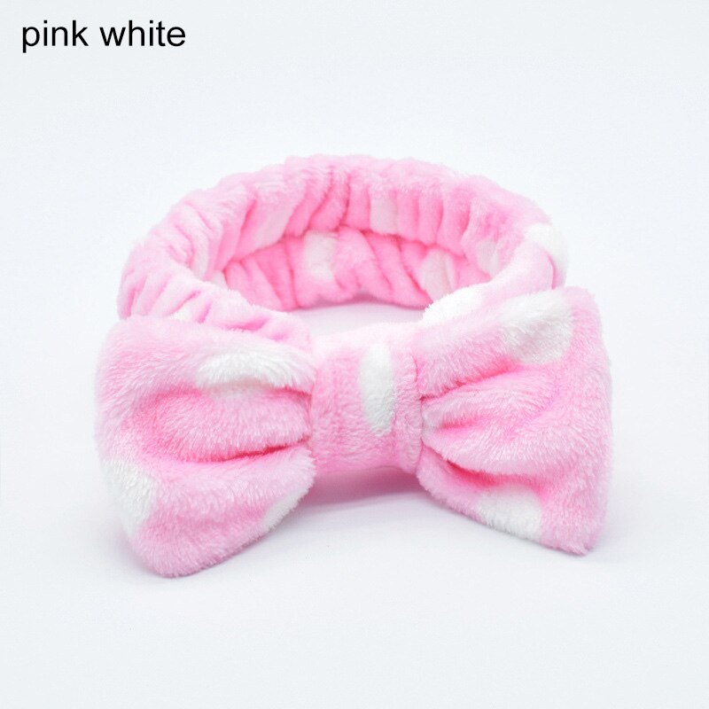 Omg Brief Coral Fleece Wassen Gezicht Haarbanden Voor Vrouwen Leuke Zachte Boog Meisjes Hoofdbanden Haarbanden Tulband Haar accessoires: Dots 9