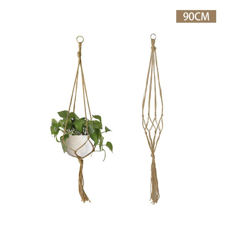 100% hand-lifting basket flower pot plant hanger indoor wall hanging plantation rack basket home decore: 90cm