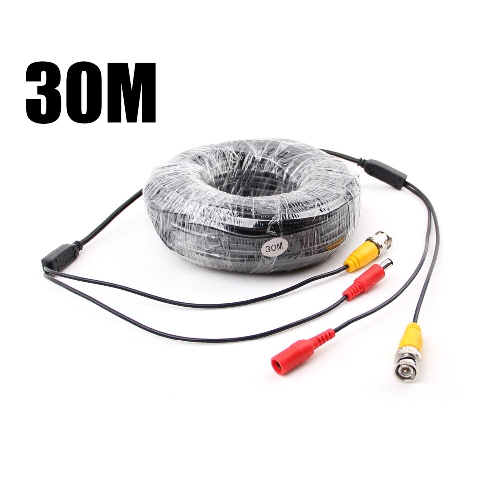 BNC Cable 5M/10M/18.3M/20M/30M/40M/50M Optional CCTV Cable Video Output DC Plug Cable for AHD/Analog BNC System DVR Kit