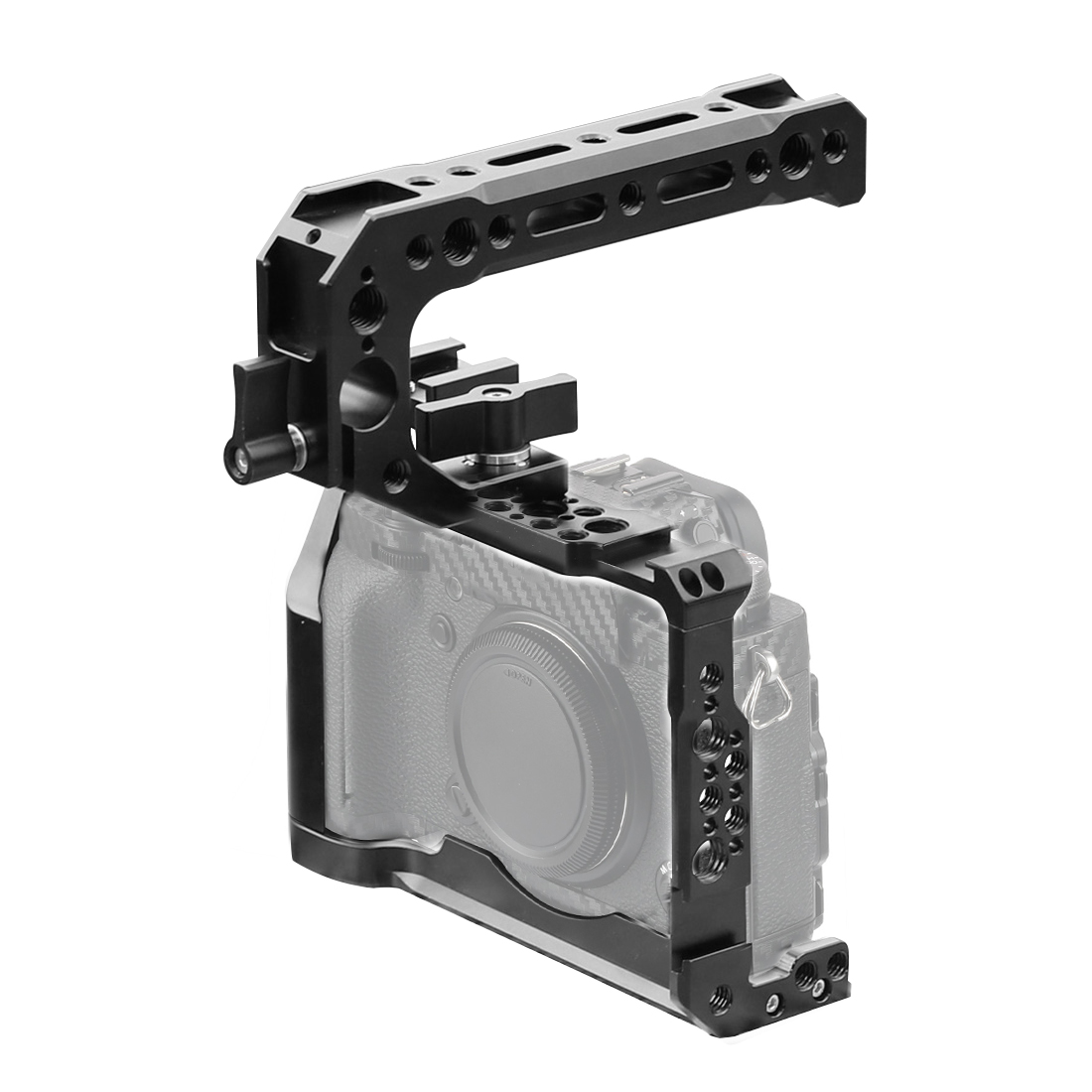 Jos d'appareil photo reflex en aluminium pour Fujifilm X-T3 /XT3/XT2 /X-T2 DSLR Rig Juste de protection avec poignée supérieure Grip Cold Shoe Mount