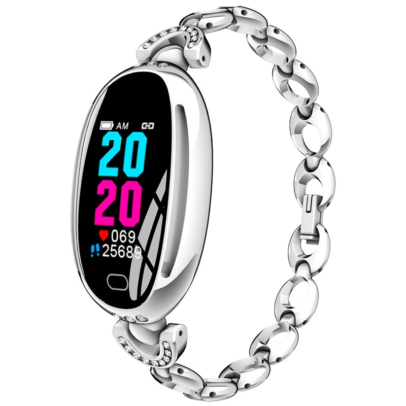 Smart watch  e68 h8 kvinnligt smart armband blodtryck pulsmätare stegräknare fitness tracker bättre än  z18: E68 silver