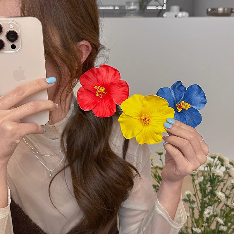 Pasadores de flores de hibisco, pinzas para el cabello de flores, Plumeria hawaiana, horquillas nupciales, horquilla rosa, de viaje para playa y verano, joyería