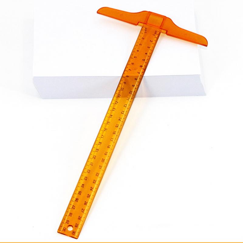 30cm Clear Transparent Plastic Straight Ruler Measure Tool T Shape Ruler Measurements