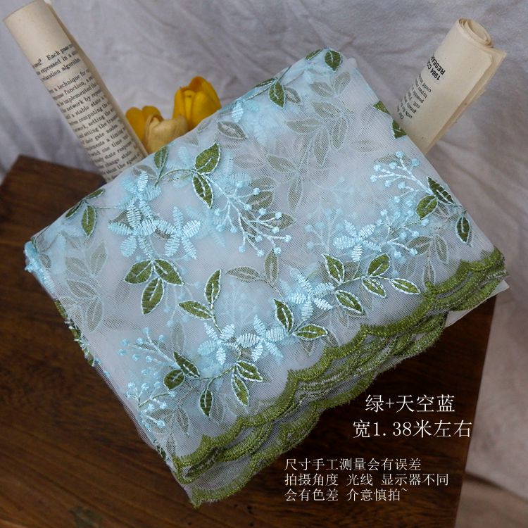 50cm*136cm organza bloemen borduurwerk brede kant stof diy rok kleding stof schaduwgordijn handgemaakte accessoires: 12