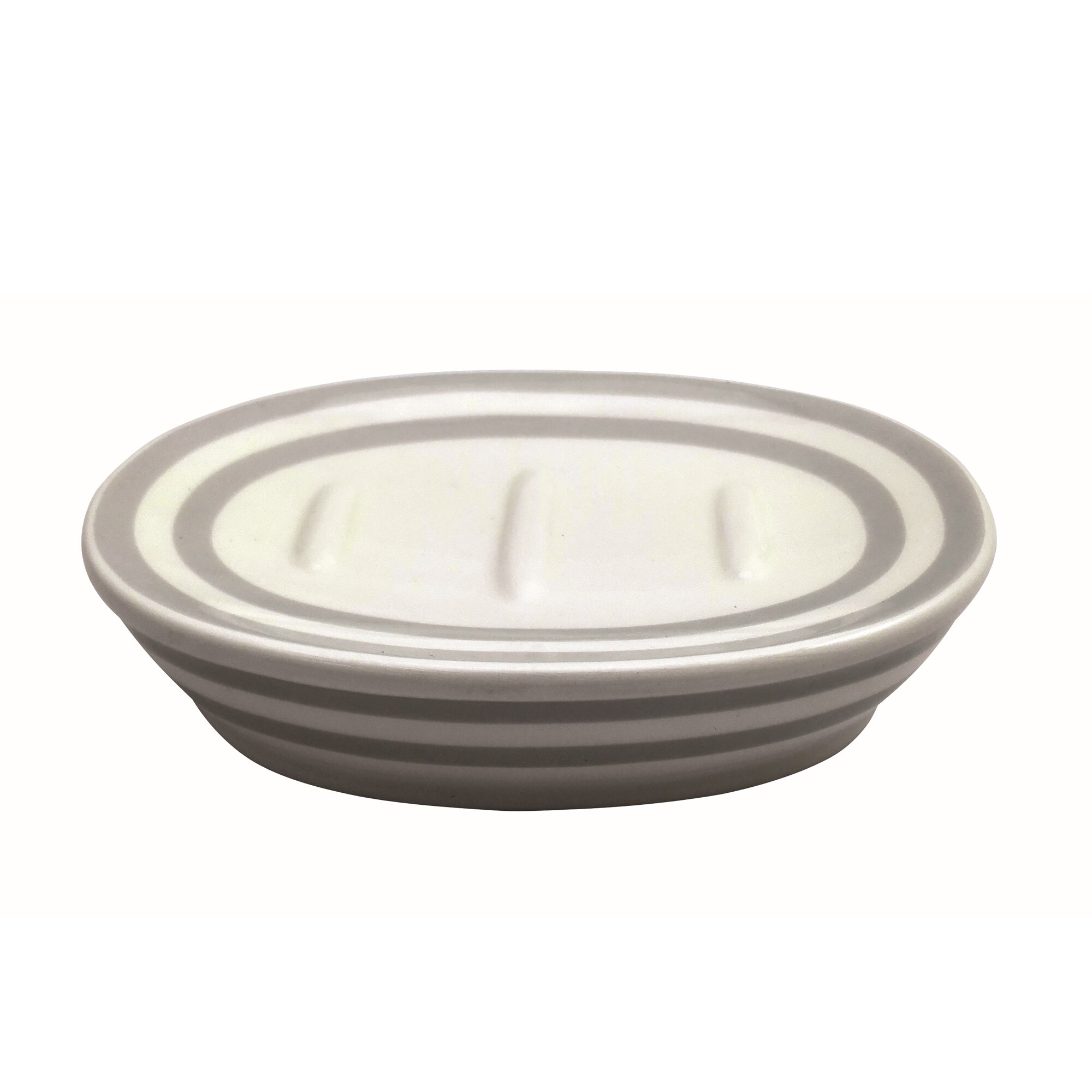 Lot pour accessoires de salle de bain en céramica MSV collectables Deauville couleur gris