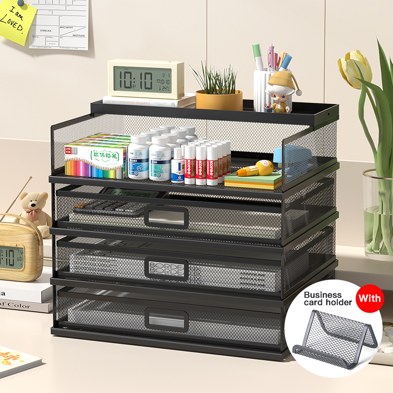 Organisateur de bureau tiroir coulissant, porte-fichiers de trieur de papier multifonctionnel pour le bureau et l'école à domicile