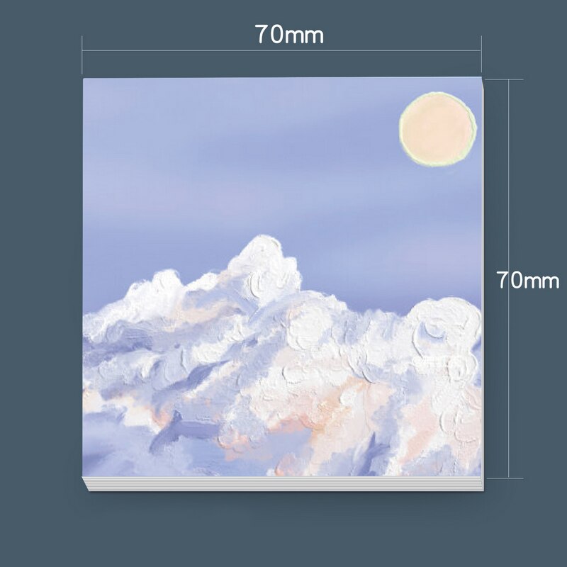 30 Sheets Cartoon Oil Painting View Memo Pad Posted It Sticky Notes Planner Sticker Notepad School Supplies Kawaii Stationery: 5