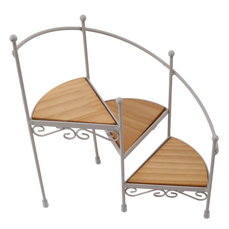Moderne Eisen Wendeltreppe Blume Stand Heimat Balkon Sukkulenten Kleine Topf Ornamente Boden Gestell: Weiß