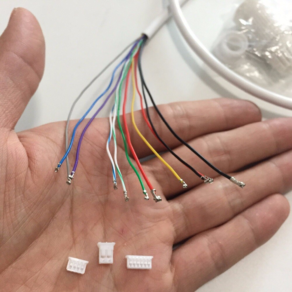 Cctv poe ip nettverkskamera pcb-modul video strømkabel , 65cm lange , rj45 kvinnelige kontakter med klemmer, vanntett kabel