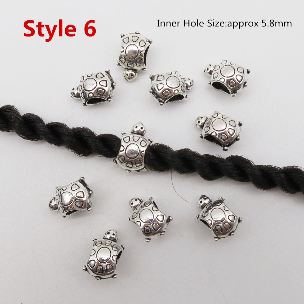 5 pz/pacco metallo differente 5 stili di Pesce, Le Stelle, conchiglie treccia di capelli terrore dreadlock perline anelli del tubo per Lo Styling Accessori: 10pcs Style 6