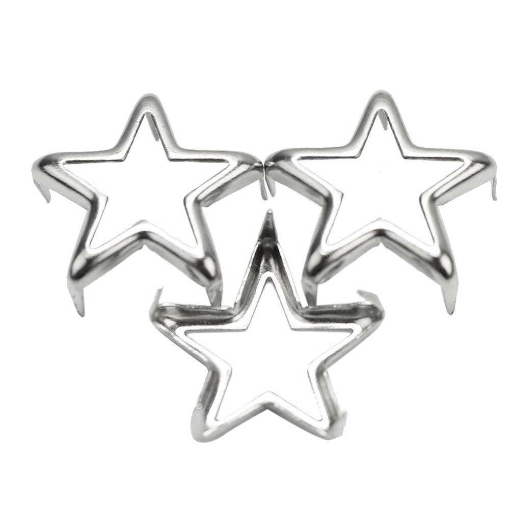 50 stk sølv metall dekorative stjerneflekker nagler popnagler for jeans pigger sko klær skinnveske belte dekor punk rock 15mm