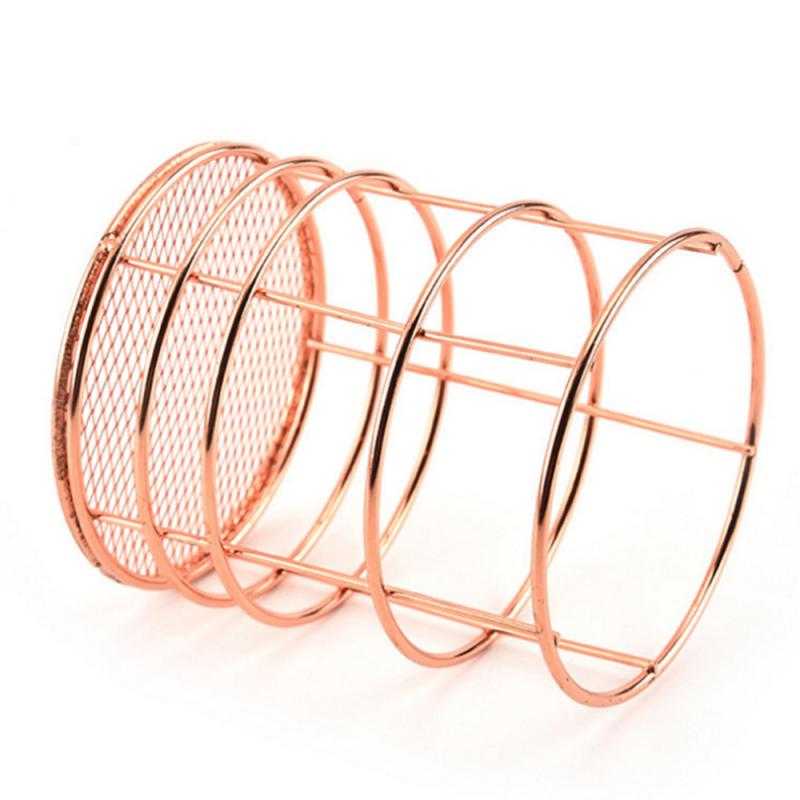 Iron Storage Basket Rose Gold Desktop Storage Box Sundries Modern Home Basket Shelf for Beautiful Girl