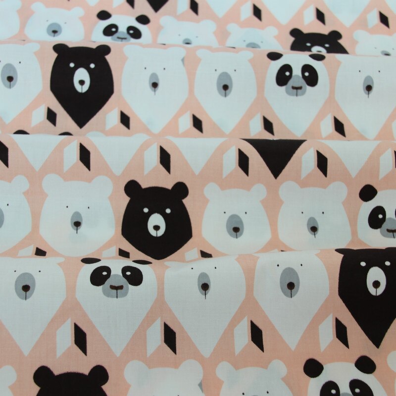 Tissu en sergé de coton imprimé dessin animé pour bébé, pour la literie, la couture, le patchwork, le quilting, la confection de robes en coton: Blanc / 50 x 40cm