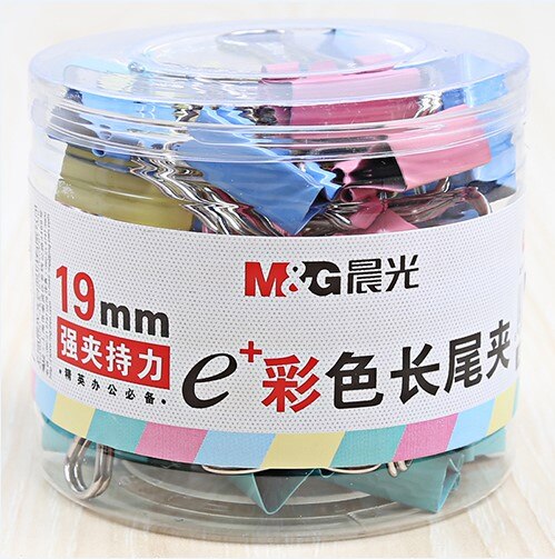M&g lange staart map pigtail ijzeren clip map visitekaartjes afwerkingsclip kantoorbenodigdheden: 19mm