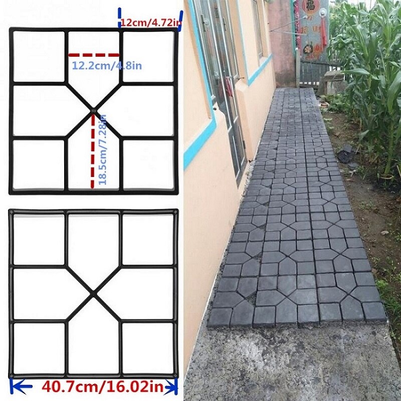 Jardin marche chaussée moule brique pierre route ciment béton moules chemin fabricant réutilisable bricolage pour jardin décoration outil: 09