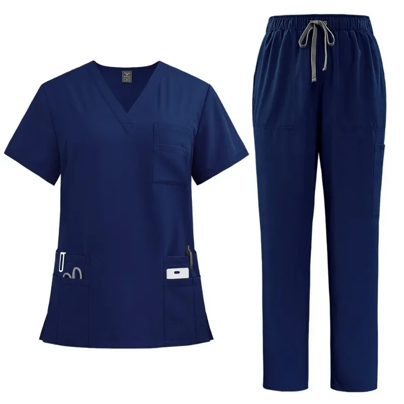 Uniformes médicos Unisex para hombres y mujeres, ropa de enfermería, disfraz de belleza, conjuntos de batas de enfermera, ropa de trabajo para médico y dentista, Tops clínicos, pantalones