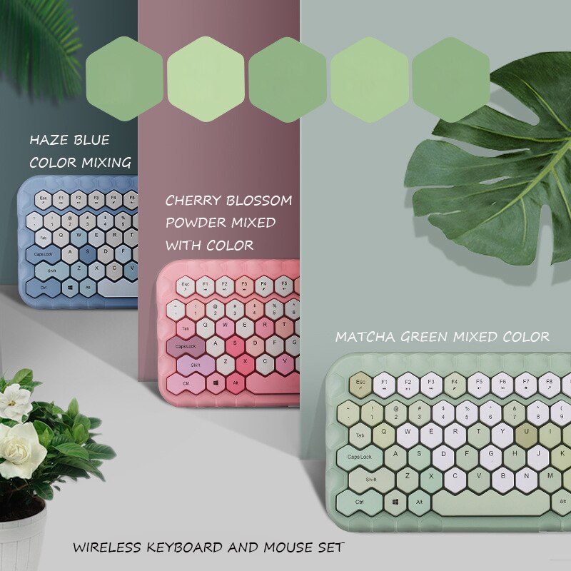 Wireless keyboard and mouse set Pink girl heart wireless keyboard and mouse set mini keyboard клавиатура teclado gamer teclado