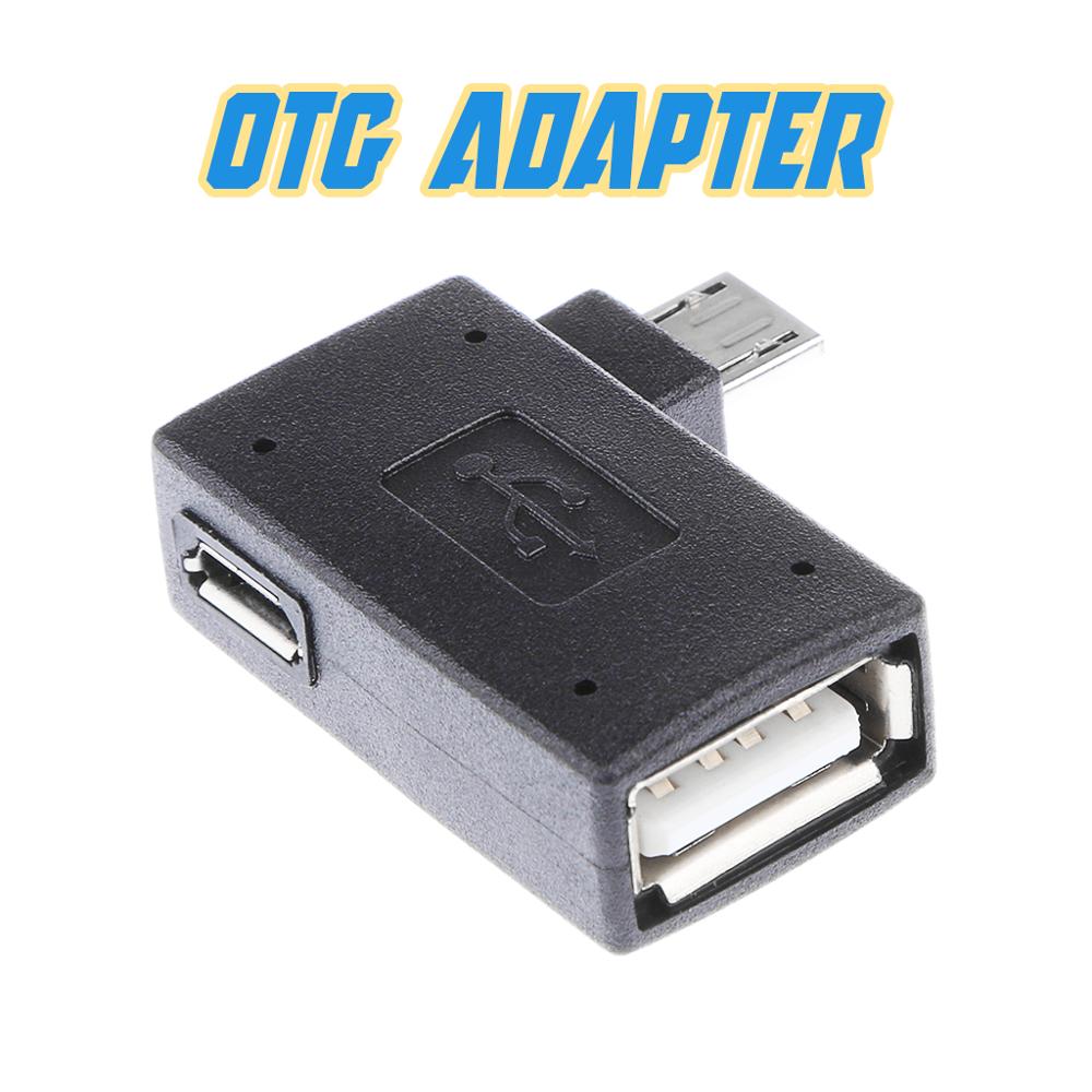 Kannettava 90 asteen vasen kulma mikro-usb 2.0 otg-muunnin isäntäsovitin usb-virta android-älypuhelimelle samsungille xiaomille
