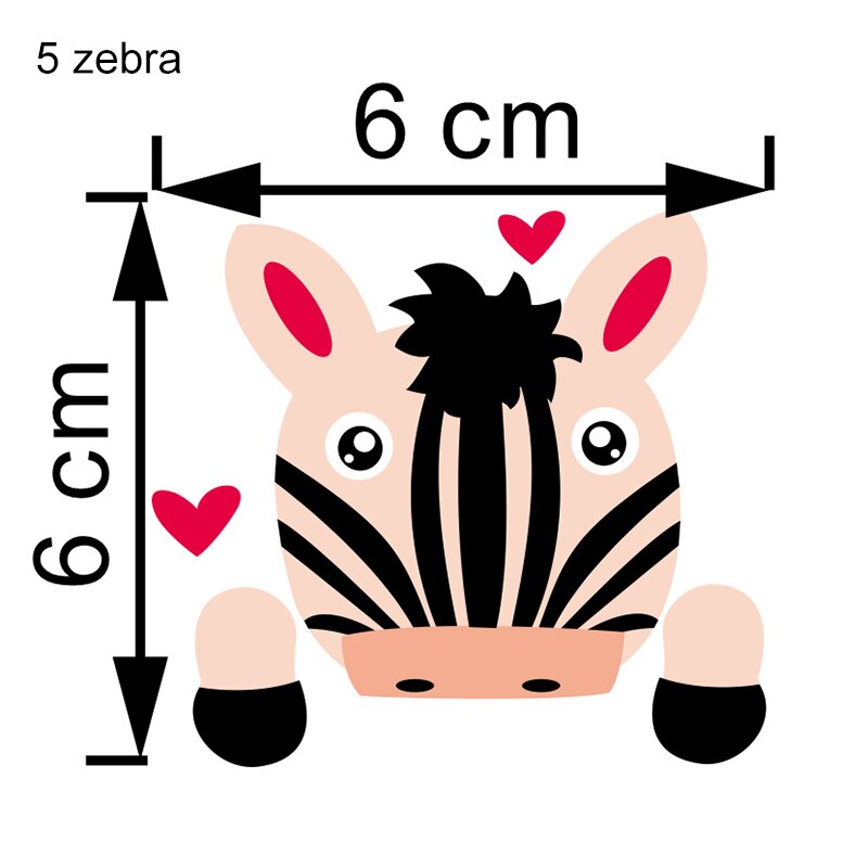 1Pcs Cute Animals Wall Stickers Waterproof Kids Rooms Accessories Wallpaper PVC Removable Home Decor Switch Sticker: 5 zebra