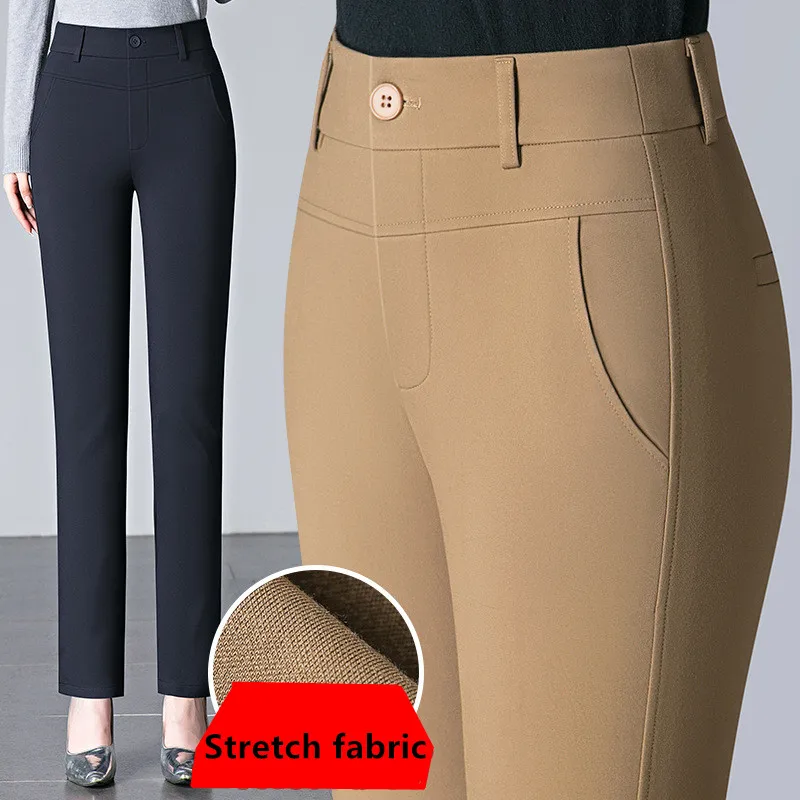 2025, neue schlank-passen-Schlauch für Damen, modische Stretchhose, verrotten, Dunkelblau, khaki, rot Schlauch, asiatische Größe 27–32