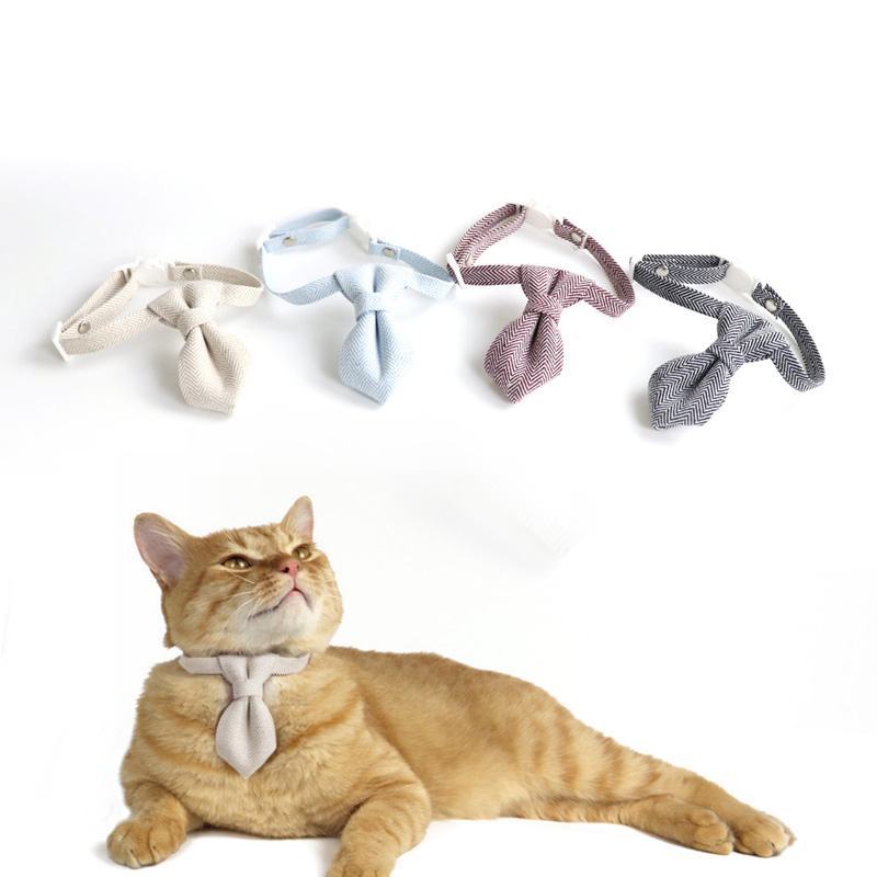 Bonitinho Laço Coleira de gato Fugir Colar Liberação rápida Gravata Bicho de estimação Acessórios Ajustável Colares Gatos Fivela de segurança