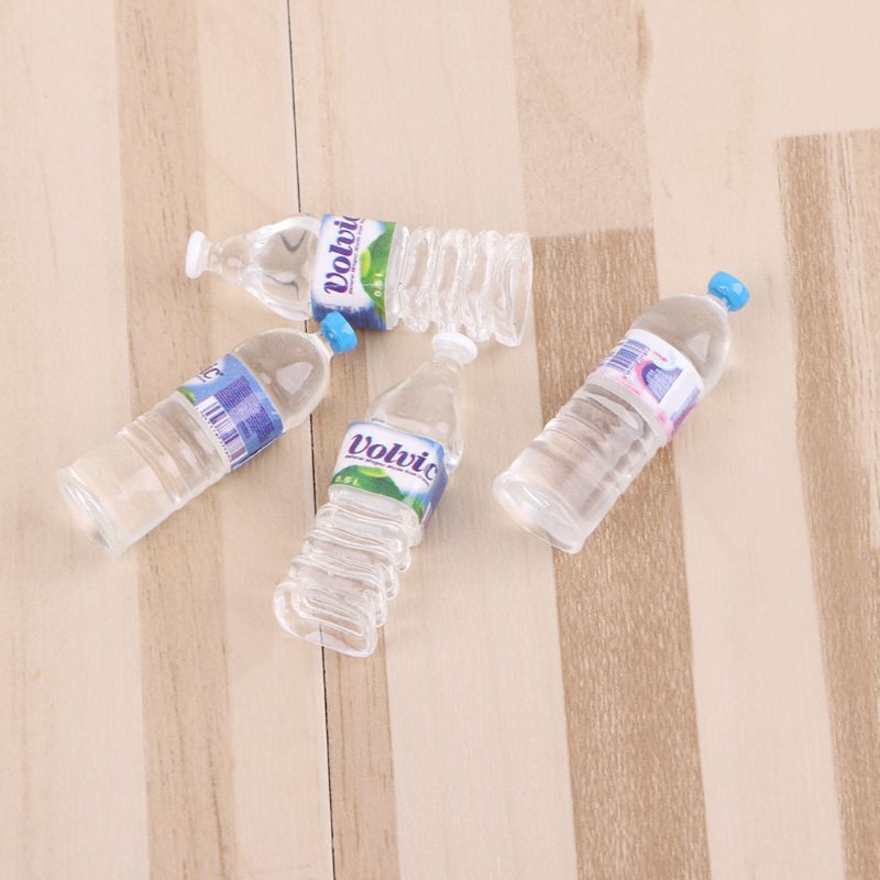 OOTDTY Verkoop 4pcs 1:12 Speelgoed Water Flessen Set Poppenhuis Miniatuur Drinken Accessoire