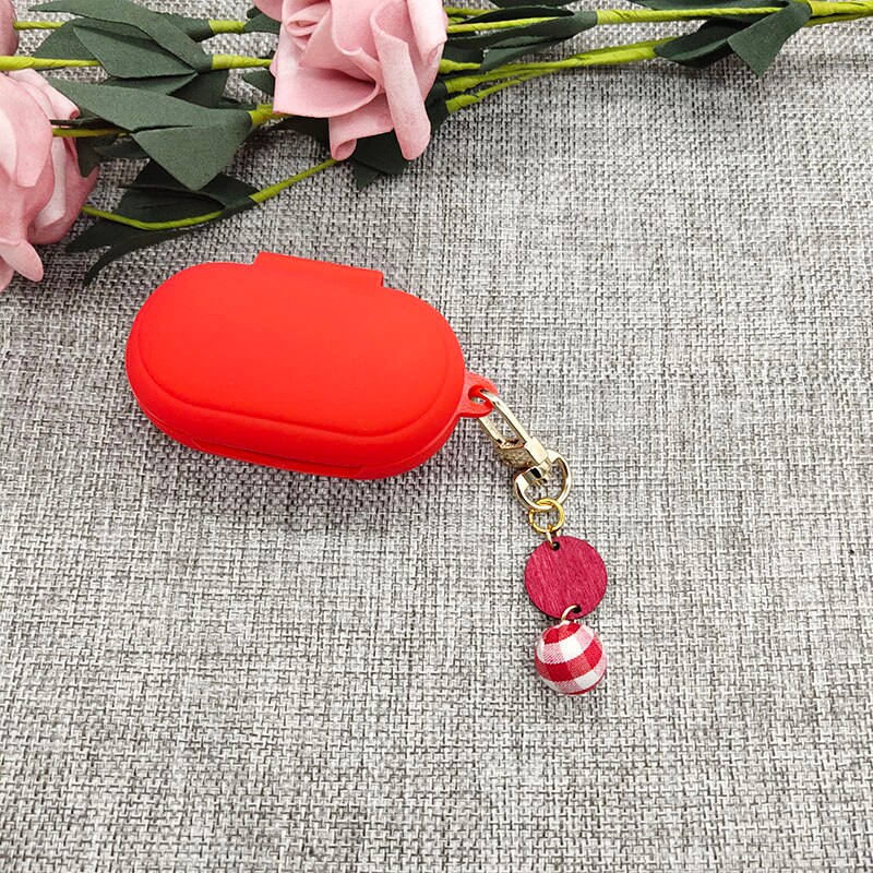 Schattig zacht hoesje voor samsung galaxy buds / buds+ plus hoesje oordopjes beschermhoes accessoires liefdeshaarbal sleutelhanger decoratie: A14