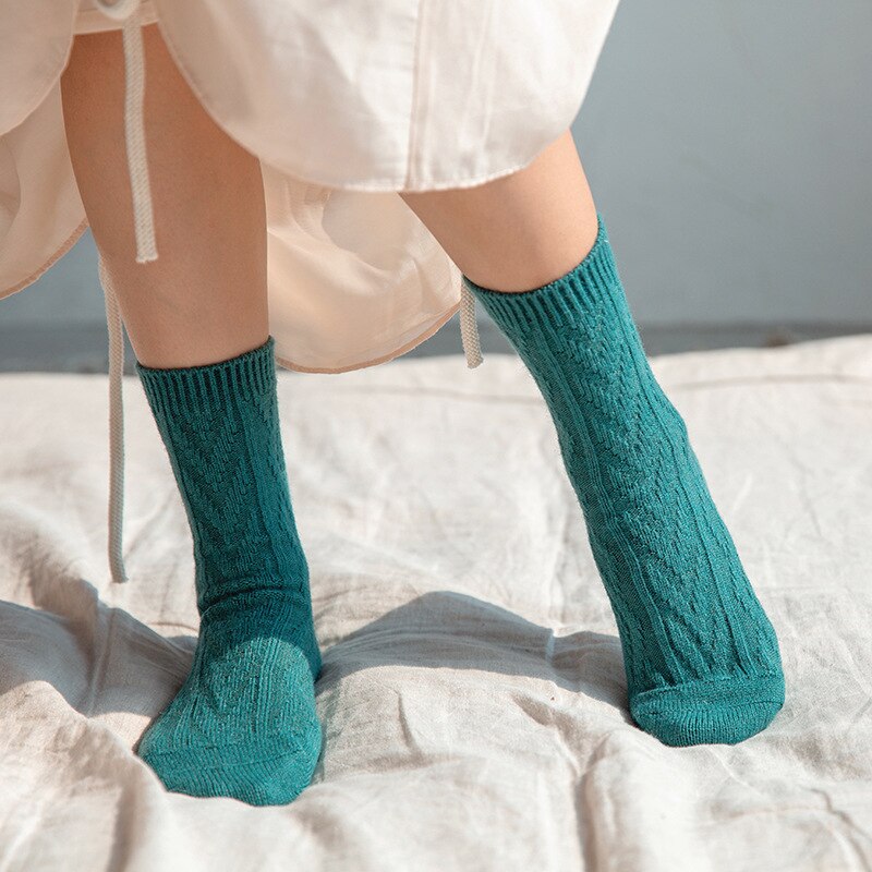 Women Socks Woo Warm Soft Solid Casual Winter Velvet Feet Warmer Socks 1Pair