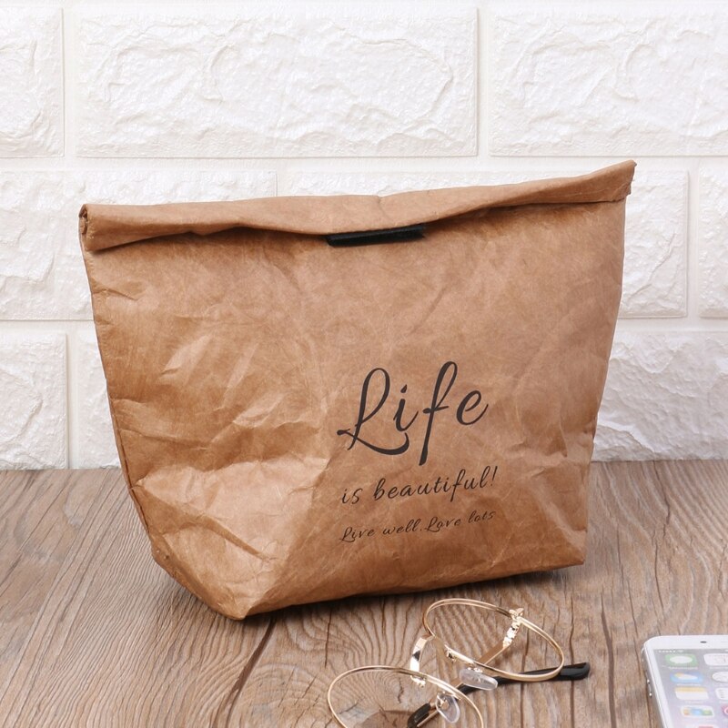 Kraft Paper Snack Lunch Bags Reusable Insulated Thermal Merchandise Grocery Bag