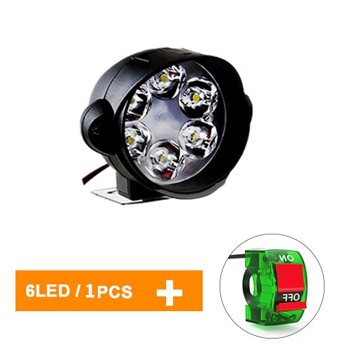 Accessoires de projecteur électrique de moto | Projecteur à Led 12V 6500K 6 Leds, feux de voiture, ampoules lumineuses pour moto tout-terrain: 1pcs 6 leds  green