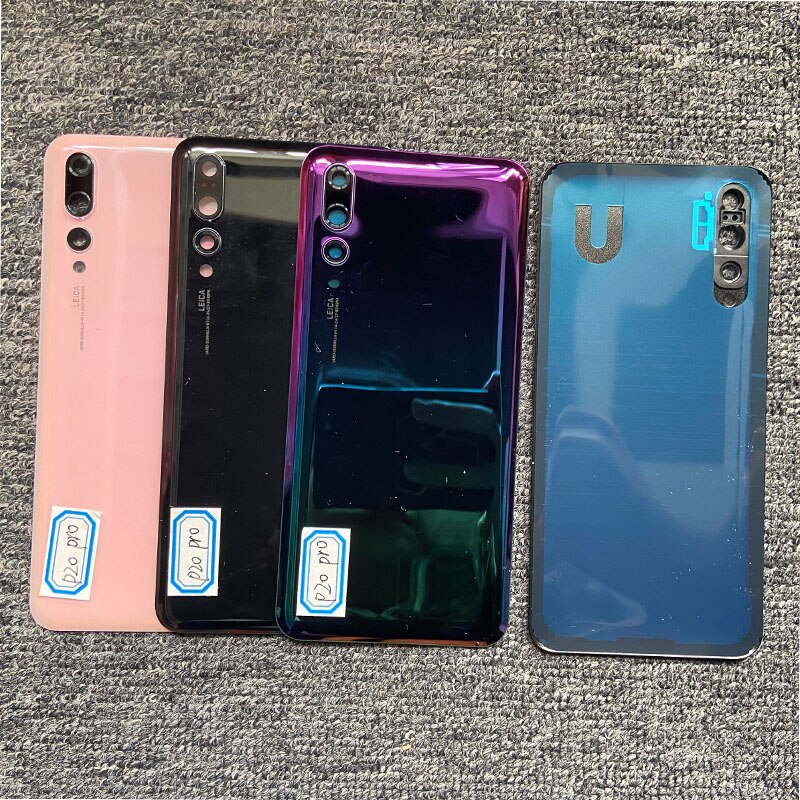 Vervanging Voor Huawei P20 Pro Terug Behuizing Glas Achterklep Battery Case Met Camera Lens Panel + Adhesive montage