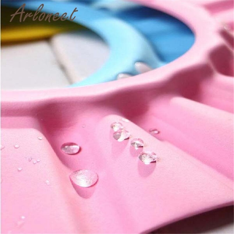 zachte verstelbare baby shower cap effen Passen Shampoo Douche Baden Bad Bescherm Soft Cap Hoed Voor Baby Roze JAN25