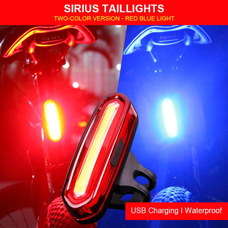 120 Lumen Fiets Achterlicht Usb Oplaadbare Fietsen Led-achterlicht Waterdichte Mtb Racefiets Achterlicht Fiets Accessoires: Red and blue