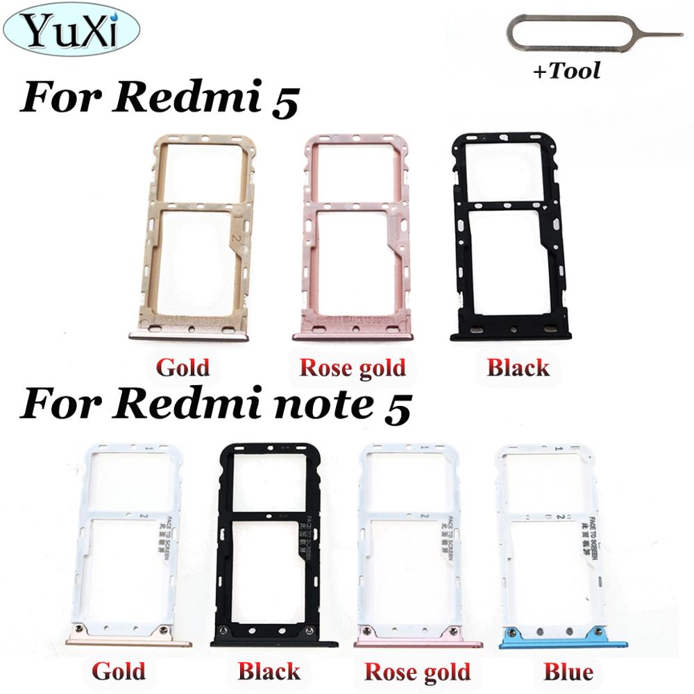 YuXi Voor Xiaomi Redmi 5 Sim-kaart Lade SIM Card Holder Adapter voor Xiaomi Redmi note 5 note5 Sim-kaart slot Miscro SD TF Kaart Lade