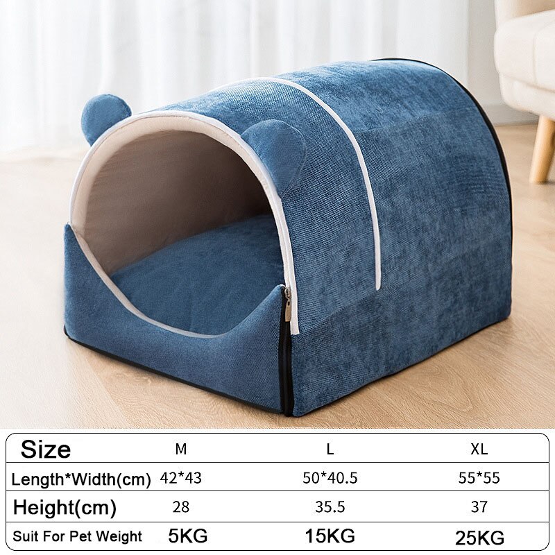 Image showcasing Dog House Kennel Winter Warm Pet Dog Bed Enclosed ... – Vicedeal