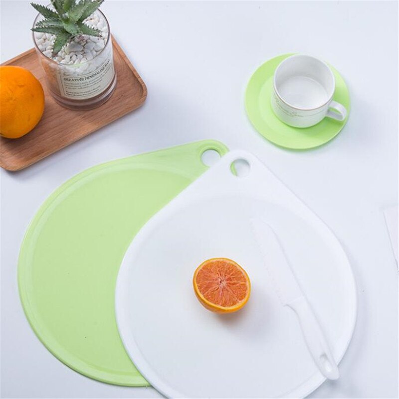 Single Cutting Board Plastic Cutting Board Kitchen Knife Set Round Non-Slip Multifunctional Cutting Board