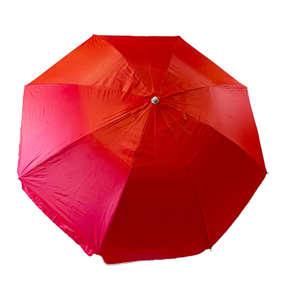 Sombrilla Parasol Playa Fijo 140 Cm Hierro y Nylon Protección UV con Pincho Incluido Funda Incluida: Rojo