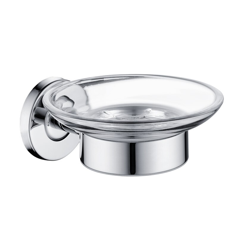 Zeepbakje Houder Met Glas Schotel Wandmontage Zeephouder Rvs Badkamer Hardware Minimalistische stijl