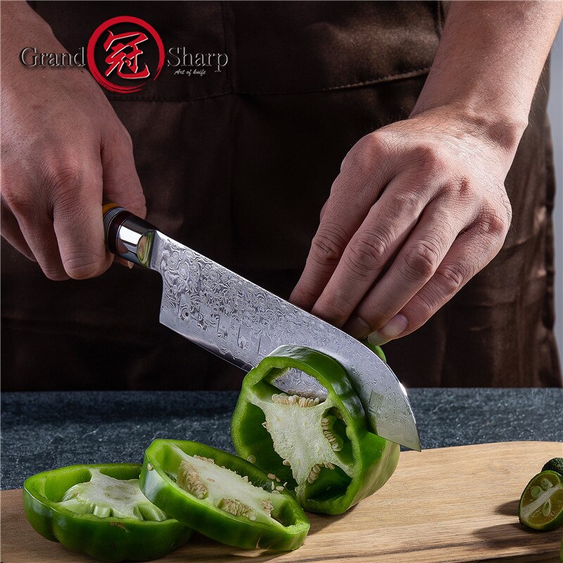 Grandsharp 7Inch Santoku Chef Knife Kitchen Knives... Grandado