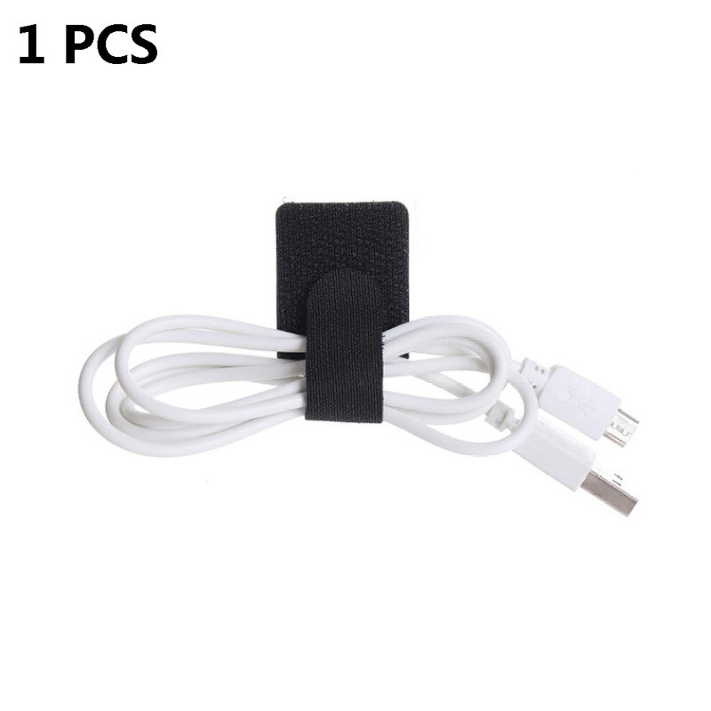 Enrouleur de fil en Nylon avec autocollant auto-adhésif, pour support d'écouteurs de téléphone, protection de cordon de souris, gestionnaire de câbles,: Large 1PCS