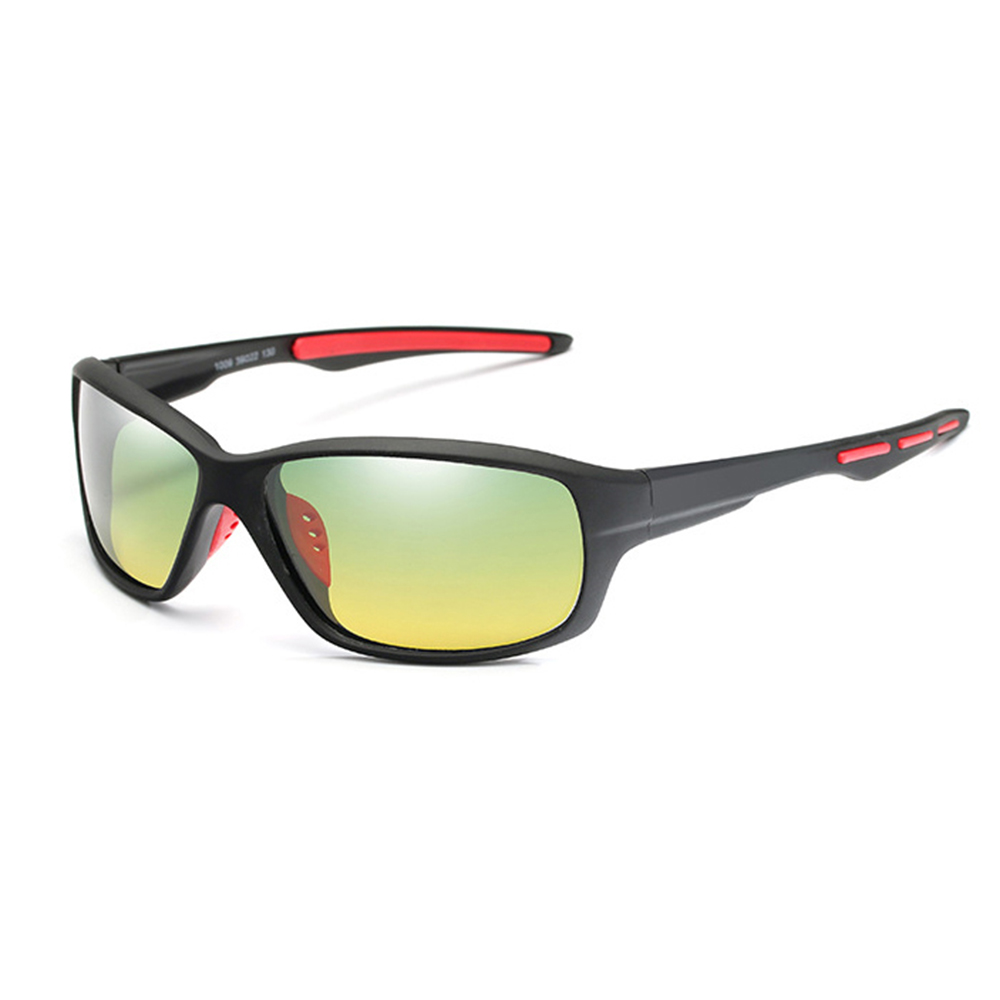 Gafas de sol AIELBRO polarizadas para Conductor, Gafas nocturnas de visión nocturna para el día para conducir, Gafas deportivas para hombres y mujeres: SSKP0104 BlackRed